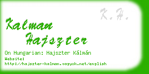 kalman hajszter business card