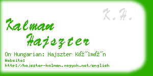 kalman hajszter business card